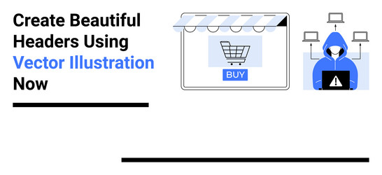 online storefront and cybersecurity concept vector image