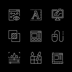 set line icons of web design vector image