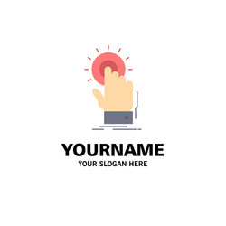 touch click hand on start flat color icon vector image