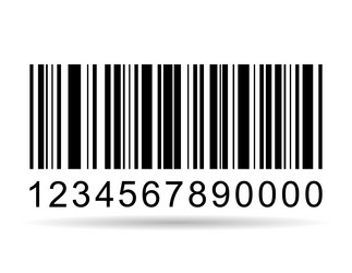 barcode shadow icon bar code for web flat design vector image