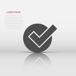 check mark sign icon in flat style confirm button vector image