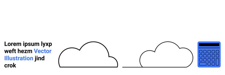 cloud computing with text and calculator vector image