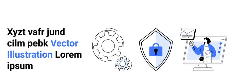 cybersecurity with data analytics and system vector image