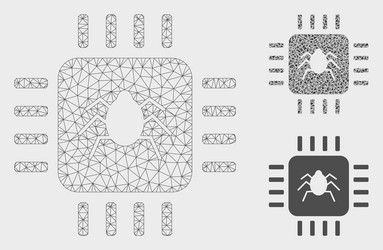 hardware bug mesh wire frame model vector image