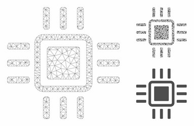 processor mesh wire frame model vector image