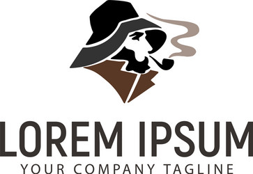 Smoking man logo design concept template vector