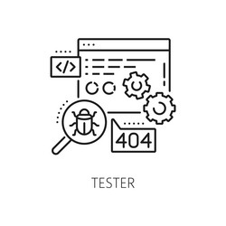 tester it specialist of software testing analysis vector image