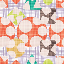 Tissue abstract print with geometric shapes vector