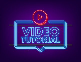 video tutorials neon icon study and learning vector image