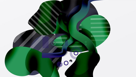 abstract background - lines circles and liquid vector image