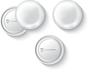 Template blank white button badge Royalty Free Vector Image