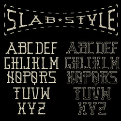 grunge slab style alphabet vector image