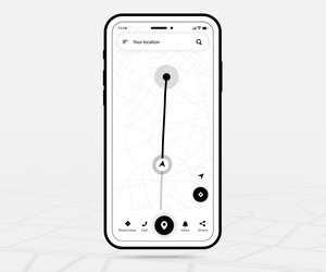map gps navigation ux ui outline smartphone vector image
