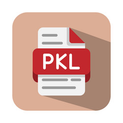 pkl file document database flat icons type vector image