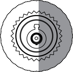sticker of monochrome circular frame with contour vector image