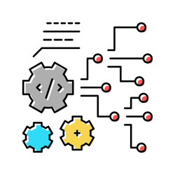 Code and settings working process color icon vector