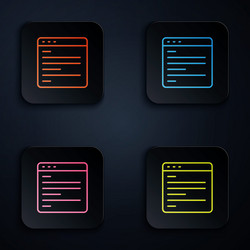color neon line computer api interface icon vector image