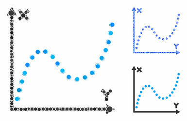 dotted plot mosaic icon spheric items vector image
