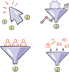 set of conversion optimization and lead vector image