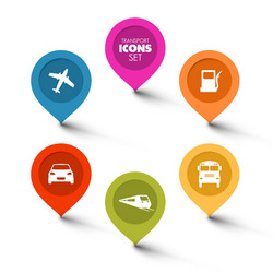 set of round flat transport pointers vector image