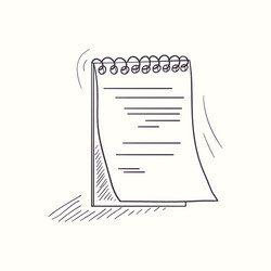 sketched notebook desktop icon vector