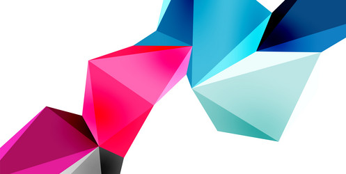 3d low poly triangle design elements vector image