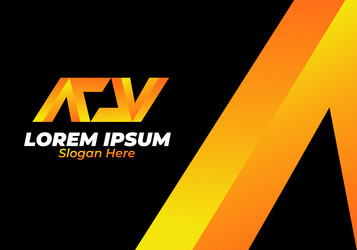 av monogram of two letters minimal and elegant vector image
