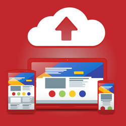 development of adaptive design and a cloud service vector image