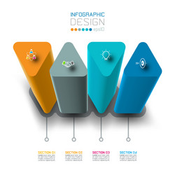 infographic label design with triangle columns vector image