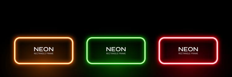 neon rectangle frame with glow vector image