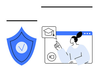 online learning platform with security shield vector image