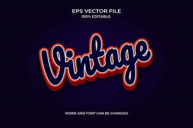 realistic 3d vintage editable text style effect vector image