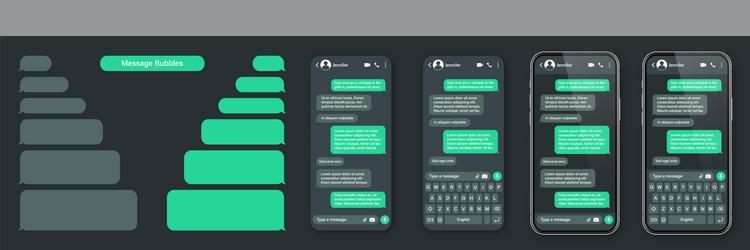 realistic smartphone with messaging app sms text vector image