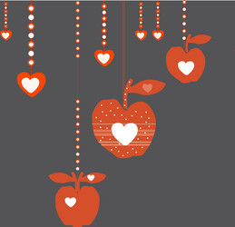 Red love apples vector