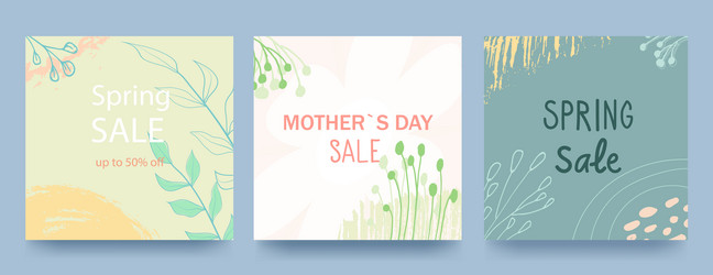 spring green square backgrounds minimalistic vector image