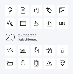 Basic ui elements line filled 5 icon pack Vector Image