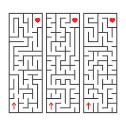 a set of rectangular simple labyrinths vector image
