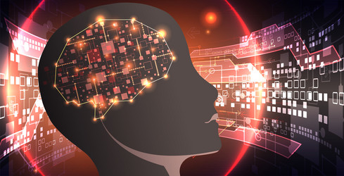 artificial intelligence technical background vector image
