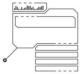 digital interface black line element cyberpank vector image