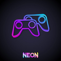 glowing neon line game controller or joystick vector image
