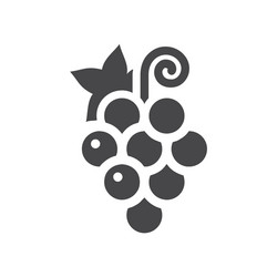 Grape with leaf black icon vector