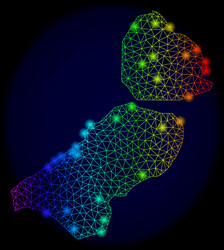 polygonal 2d colorful mesh map of flevoland vector image