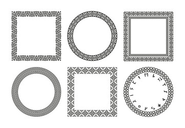 Scandinavian Rune Frames - Futhark Set vector image