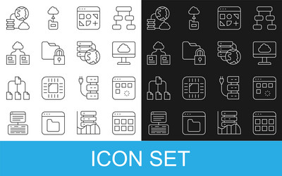 Set line browser files loading data window cloud vector