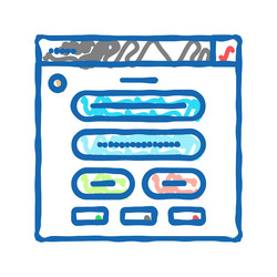 web form registration icon doodle vector image