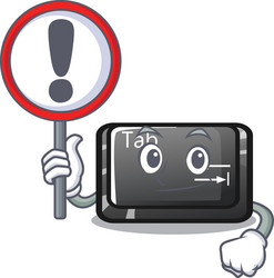 with sign tab button installed on computer vector image