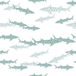 leopard shark seamless pattern in scandinavian vector image