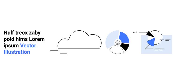 abstract cloud data analytics pie chart vector image