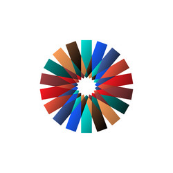 circular multicolored pattern spirographic symbol vector image