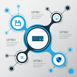computer colorful icons set collection of floppy vector image